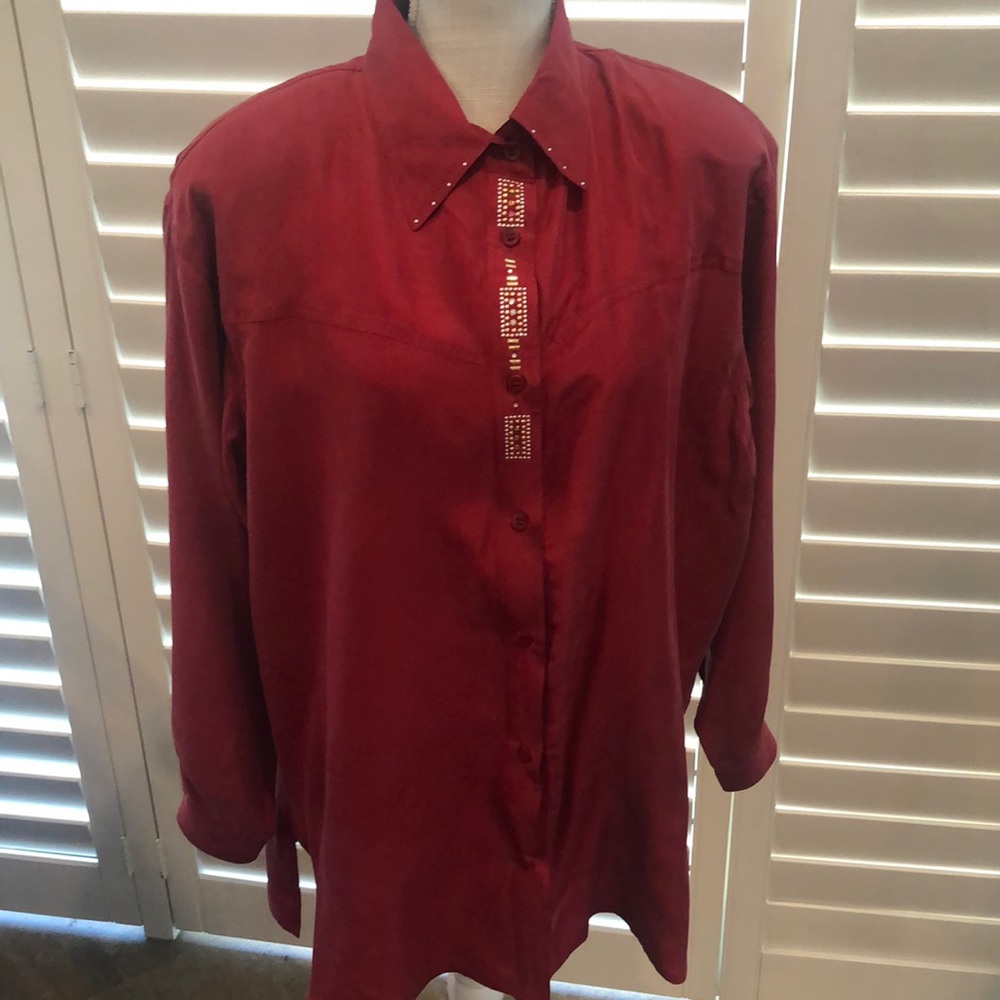 Wanted silk blouse with bling.